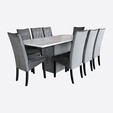 1.8M Rectangle Marble Dining Set MT393-F + DC393 1+8